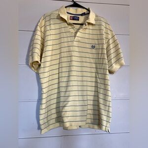 Chaps Men’s Yellow and Blue Striped Polo Shirt XXL
